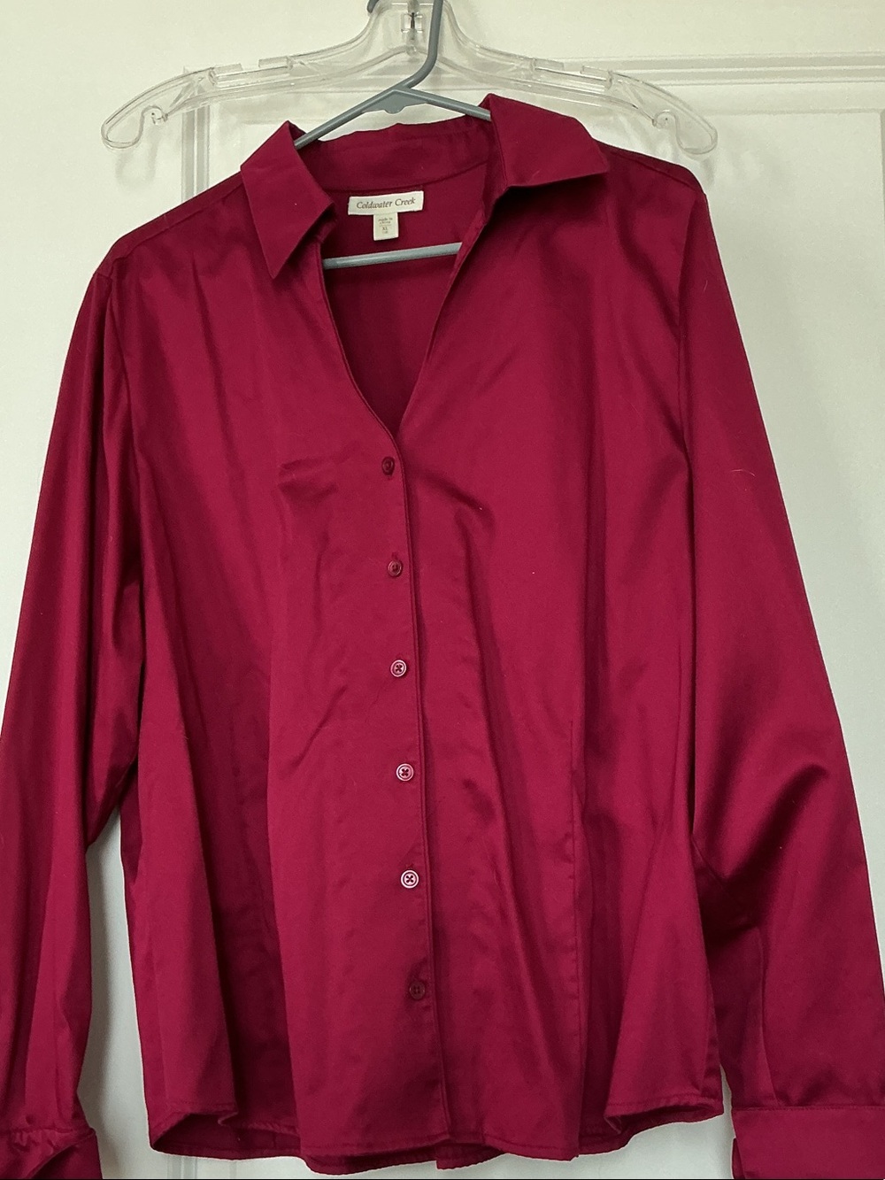 Coldwater Creek Women's Button-Down Shirt in Deep Berry